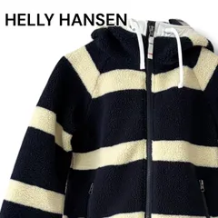 HELLY HANSEN ヘリーハンセン ネイビー×ベージュ レディース アウター ジャケット ブルゾン 長袖 ボアジャケット フリース ボーダー オーランドフーディー【Mサイズ】0001484OCのサムネイル
