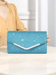 バッグ レディース ドレスバッグ 高級感あるメタリックパッチワーククラッチバッグ、マグネット式クロージャー エレガントなファッションパーティーバッグ、チェーンストラップ付き レディース 誕生日パーティー ウェディン