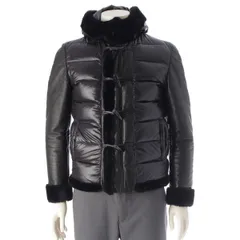 エンメティ FERNANDO フェルナンド ムートン ラムナッパレザー 切替 ダウンジャケット アウター ブラック 44【中古】のサムネイル