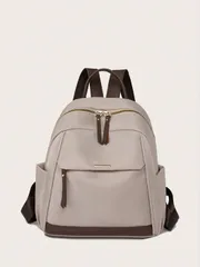 バッグ レディース バックパック レディース カラーブロック ファッショナブルバックパック、マルチパーパス大容量カジュアルアウトドアトラベルバッグ、学生用スクールバッグ、ポータブル、コンパートメント、大容量カレッジ