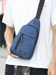 バッグ メンズ ウエストバッグ ミニチェストバッグ、メンズファッションオックスフォードクロスバックパック、韓国風カジュアル防水ショルダーメッセンジャーバッグ、ハイキングアクセサリーバッグ、防水ウエストパック