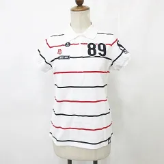 パーリーゲイツ PEARLY GATES ゴルフ スポーツウエア ポロシャツ 半袖 ボーダー 刺繍 プリント 白 紺 赤 ホワイト ネイビー レッド 0