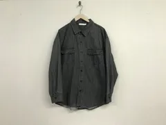 本物ミニマルmnmlコットンデニム長袖シャツメンズサーフアメカジワークミリタリーストリートスケータービジネススーツモードゴルフ黒ブラックLのサムネイル