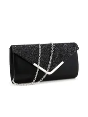 バッグ レディース ドレスバッグ バレンタインデーのギフト、ロマンチックなシルバークラッチバッグ、シェイプのメタルチェーン、キラキラのスパンコールデコレーション、封筒デザイン、パーティー、結婚式、カジュアルなシーン