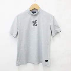 キャロウェイ CALLAWAY ゴルフ スポーツウエア シャツ 半袖 モックネック プリント ワッペン グレー L