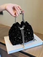 バッグ レディース ドレスバッグ 軽量ビジネスカジュアル ラインストーン装飾バケツバッグ ミニ巾着デザイン、クリアバッグトレンディフェイクパールバッグ 、ディナーバッググラマラス、エレガント、繊細、静かなラグジュア