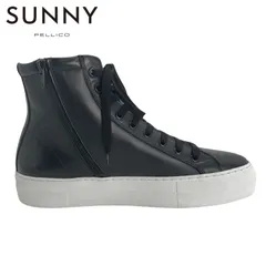未使用品 PELLICO SUNNY GIOIA スムースレザー サイドジップレースハイカットスニーカー 44 NERO/ブラック  【値下げ交渉歓迎】のサムネイル