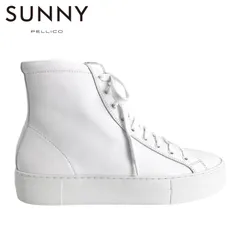 未使用品 PELLICO SUNNY GIOIA スムースレザー サイドジップレースハイカットスニーカー 44 BIANCO/ホワイト  【値下げ交渉歓迎】のサムネイル
