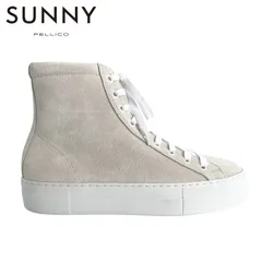 未使用品 PELLICO SUNNY GIOIA スウェードレザー サイドジップレースハイカットスニーカー 44 LATTE/オフホワイト  【値下げ交渉歓迎】のサムネイル