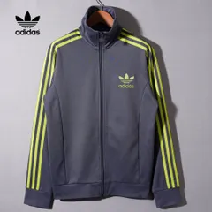 アディダス オリジナルス adidas Originals ヨーロッパTT トラックジャケット M グレー ライム ロゴ刺繍 ジャージ スポーツウェア ストリート Y2K スポーツミックス 古着 D166