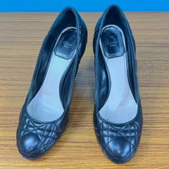WB190 Christian Dior クリスチャンディオール キルティング レザー パンプス サイズ 35 1/2 ブラック レディース 靴のサムネイル