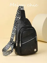 バッグ レディース ウエストバッグ 新作ファッション、クラシックでバーサタイルな無地レトロPU防水生地マルチレイヤークロスボディバッグ。ウェルトポケット設計、複数のジッパー開閉ポケット、外部ヘッドホン穴付き女性用チ