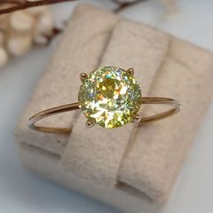 14号シルバー Moissaniteソリティア リング ダイヤモンド風 - メルカリ