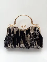 バッグ レディース ドレスバッグ 軽量、ビジネスカジュアル、ラインストーン装飾バケットバッグ、ミニ巾着式デザイン、クリアバッグ、フェイクパールバッグ、パーティーバッグ、洗練された、エレガントな、繊細な、落ち着いた高