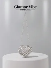 バッグ レディース ドレスバッグ ミニハートダイヤモンド クラッチバッグ、パーティ、結婚式、ファッションショルダーバッグ、誕生日/バレンタインデーのギフトに最適なクロスボディバッグ