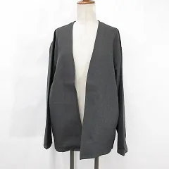 ナノユニバース nano universe ジャケット ノーカラージャケット 裏無 グレー M