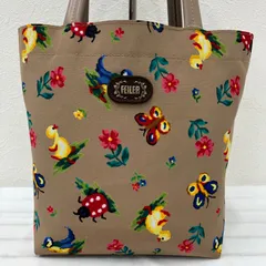 2354　FEILER フェイラー　ハイジ　ファイユバッグ　トートバッグ　ハンドバッグ　ベージュ　ブラウン　モカ　レディース　シンプル　きれいめ　軽量　サブバッグ　花柄　アヒル　蝶々　テントウ虫