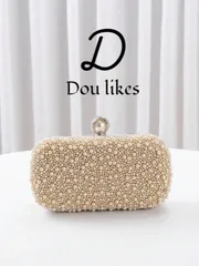バッグ レディース ドレスバッグ パールクラッチバッグ、洗練された雰囲気、婚約パーティーバッグ、チャイナドレス/イブニングドレス用、エレガントな社交界パーティーバッグ