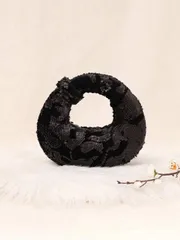 バッグ レディース ドレスバッグ 1個 輝くムーン型クラッチバッグ、エレガントなパーティーバッグ、ビーズ付きリラックススタイルのハンドバッグ、輝くグリッターバッグ、小さなバンケットバッグ、バレンタインデーの面白いギ