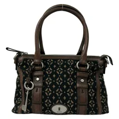 FOSSIL(フォッシル) ハンドバッグ ダークグリーン×ベージュ×ダークブラウン ミニボストン レザーのサムネイル