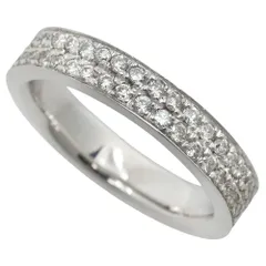 【本物保証】 新品同様 サマンサ ティアラ SAMANTHA TIARA 5.3g リング 指輪 K18WG メレダイヤ 0.54ct 9号 2重 2列 一文字 ストレートのサムネイル