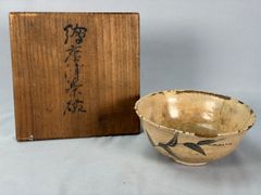 1 【平戸焼系 陶窯】江戸時代【札場窯 木原焼】金継直有 サイズ画像参照 平戸焼系 陶窯】江戸時代【札場窯 木原焼】染付 茶椀 金継直有 サイズ