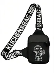 バッグ メンズ ウエストバッグ メンズスモールスクエアポーチ、メンズボディバッグ、メンズウエストバッグ、メンズショルダーバッグ、ランニング/サイクリングバッグ、ファッションレターウェビングデザイン、シンプルかつ多用