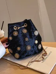 バッグ レディース ショルダーバッグ パーソナライズされたカジュアル ショルダー 巾着バケツバッグ ウィメンズ、レトロ