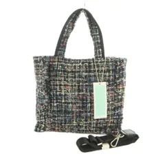 トッカ TOCCA 25AW TRIM WAVES MINITOTE 2WAY トートバッグ ショルダーバッグ ツイード F 黒 マルチカラー 8019930 /MI ■OS