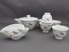 送料無料 『角萬』銘 手描き青華煎茶器11点セット 茶道具 - メルカリ