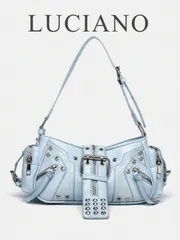 バッグ レディース ショルダーバッグ 新作ファッション夏 シルバー マルチジッパー メタルバックル クレセント アンダーアームバッグ 取り外し可能ショルダーストラップ クロスボディバッグ サイバーパンク クール Y