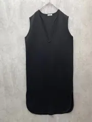 FORK&SPOON フォークアンドスプーン アーバンリサーチドアーズ Vネックベストワンピース 深Vネック キーネック ジャンスカ風 ニット size1/黒 ■◇ レディース