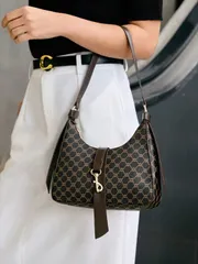 バッグ レディース ショルダーバッグ ビンテージ ソフトPUレザー ジップショルダーバッグ メタルロックデコ、ファッション脇の下バッグ レディース、通勤カジュアルトートバッグ クリスマスウィンター クリスマスギフト