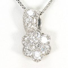 K18WG ダイヤモンド ネックレス 0.77ct フラワーモチーフ - メルカリ