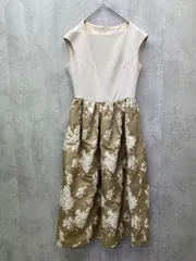 CELFORD セルフォード ノースリーブ ジャガード 花柄 ワンピース 結婚式 お呼ばれ フォーマル ドレス size36/ベージュ ■◇◎レディース