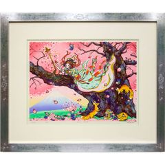 横山大観「冬の夕」複製画 額入り 色紙額 特殊工芸画 冬 雪椿 寒つばき