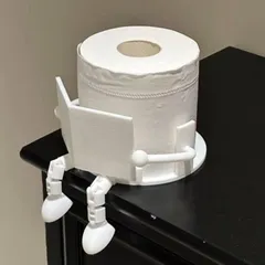 アーススモール トイレットペーパーホルダー 読書 置き型 収納 おしゃれ ストッカー 白 トイレットペーパーホルダーカバー ケース (ホワイト,  カフェ風インテリア モノトーン収納 アンティ)のサムネイル