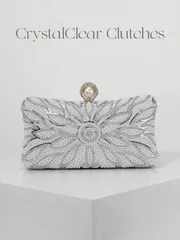バッグ レディース ドレスバッグ 上品な人工真珠のボックスクラッチバッグ、ロマンチックな結婚式パーティーのバッグ、高級ラインストーンデコレーション、フォーマルなイベントのブライダルショルダーバッグ