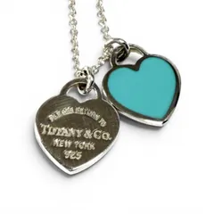 美品★TIFFANY&Co. ティファニー リターン トゥ ティファニー ティファニー ブルー ダブル ハート タグ ペンダント AG925 ネックレス ブルー シルバー 重量2.73g レディース 箱・保存袋付き