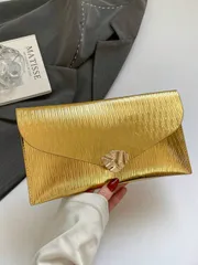 バッグ レディース クラッチバッグ エレガントなフレンチスタイル 無地 ミニマリスト レトロ レディースクラッチバッグ、メタルオーバルバックルとタッセルデコレーション、イブニング、パーティーなどのシーンに適していま