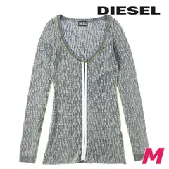 新品・未使用 ディーゼル DIESEL [Mサイズ] ニットカーディガン レディース モノグラム ストーンウォッシュ加工 長袖 M-ERCILLA-CARD