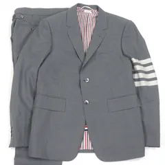極美品□THOM BROWNE トムブラウン 722H25 4BAR トリコロール シングルスーツ セットアップ グレー JKT48R/PT50R イタリア製 正規品 メンズのサムネイル