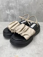 EMMEL REFINES エメルリファインズ EM プラットフォーム ギャザー サンダル sizeL(24.5cm相当)/オフホワイト ■◆ レディース