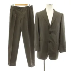 ザ・スーツカンパニー THE SUIT COMPANY シングルスーツ セットアップ テーラードジャケット 背抜き パンツ ジップフライ ストライプ柄 ウール 6Drop 茶 ブラウン /KU