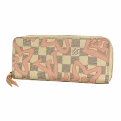 ルイ・ヴィトン(Louis Vuitton) ルイ・ヴィトン 長財布 ダミエ・アズール タヒチ ポルトフォイユクレマンス N60099 ホワイト ピンクレディース