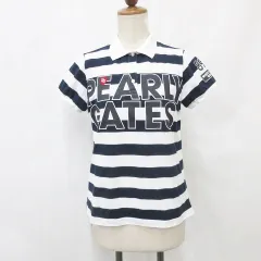 パーリーゲイツ PEARLY GATES ゴルフ スポーツウエア ポロシャツ 半袖 ボーダー 白 紺 ホワイト ネイビー 0