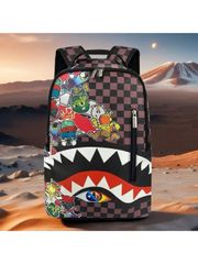 Men's Backpack with Shark Mouth Design, Large Capacity Multifunctional Backpack for Men and Women, Convenient Laptop Bag for Outdoors, Commuting, School, Travel, Christmas Gift, Thanksgiving Gift
