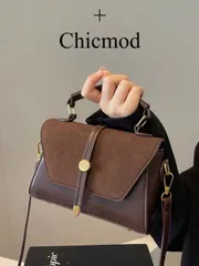 バッグ レディース ショルダーバッグ 2025年新作 スエード&PUレザー ミニスクエアショルダーバッグ、コーヒーブラウン、レトロスタイル、デイリーユース、デート、ギフト、ショッピング、財布、オフィス、大学、仕事、