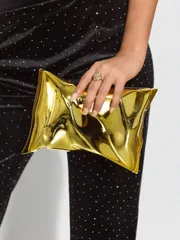 バッグ レディース ドレスバッグ メタリック エレガントパーティークラッチバッグ