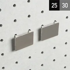 有孔ボード マグネット用プレートフック ピッチ30mm シルバー 【2個】のサムネイル